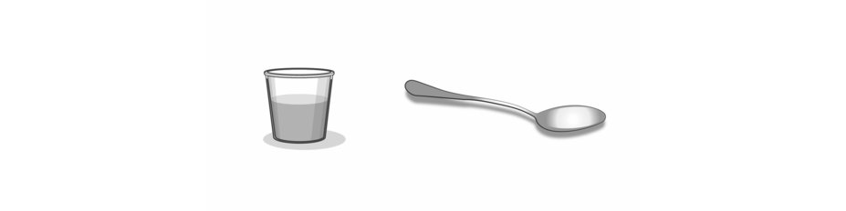 figure A_tablets – a cup with water and a spoon next to it